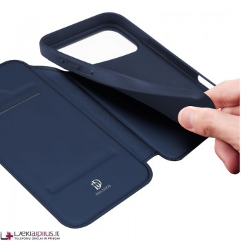Dux Ducis Skin Pro dirbtinės odos dėklas - mėlynas (Apple Iphone 17 Pro/Iphone 18 Pro) Dux Ducis Skin Pro dirbtinės odos dėklas - mėlynas (Apple Iphone 17 Pro/Iphone 18 Pro)